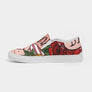 Flowers And Stripes Women's Slip-On Canvas Shoe