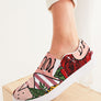 Flowers And Stripes Women's Slip-On Canvas Shoe