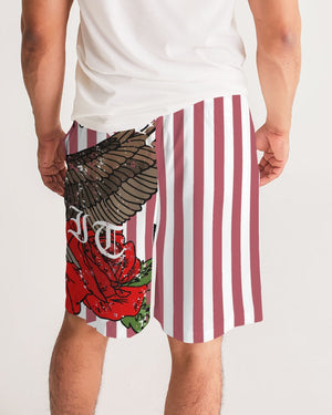 Flowers And Stripes Men's Jogger Shorts