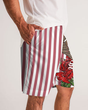 Flowers And Stripes Men's Jogger Shorts