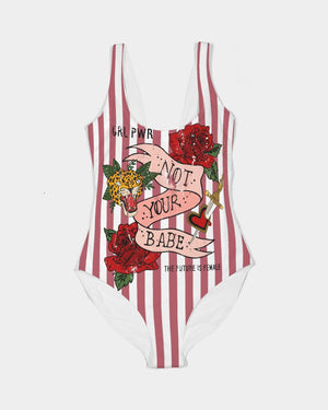 Flowers And Stripes Women's One-Piece Swimsuit