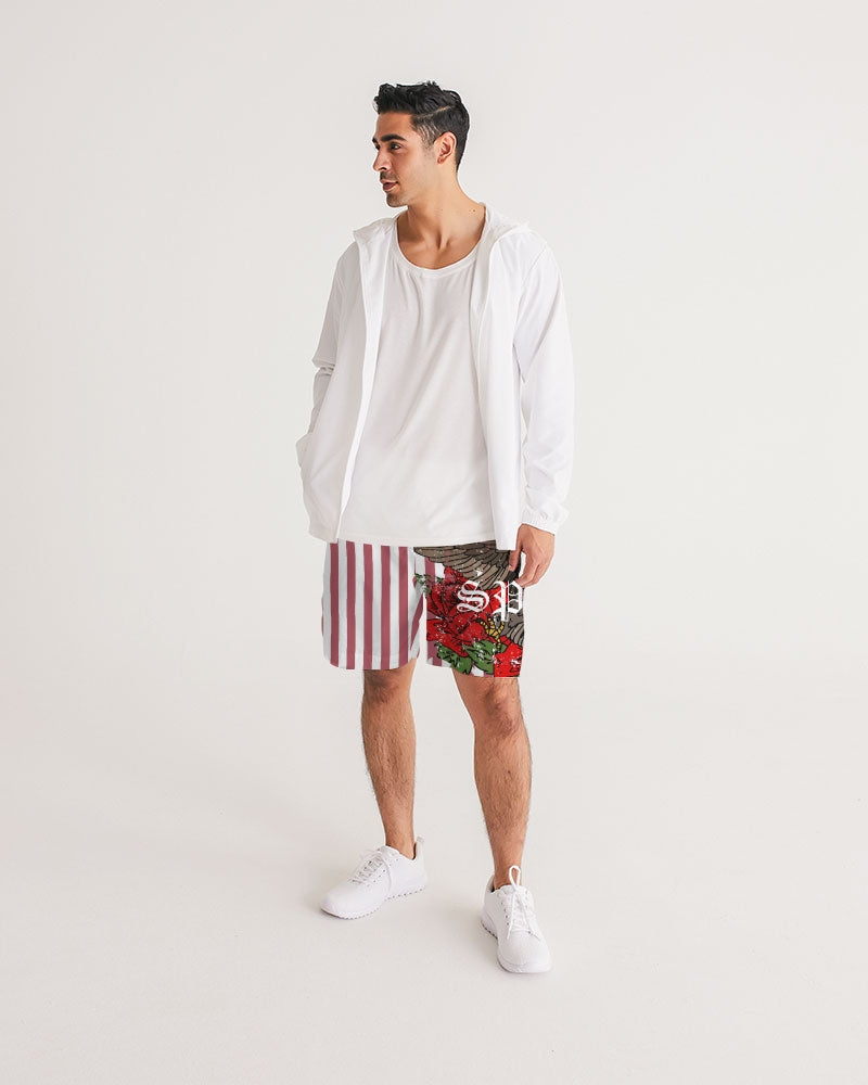 Flowers And Stripes Men's Jogger Shorts