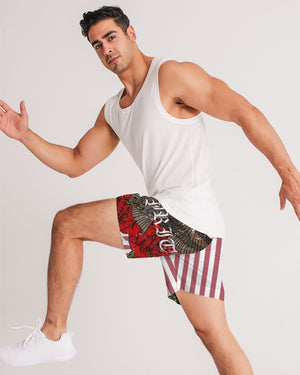 Flowers And Stripes Men's Jogger Shorts