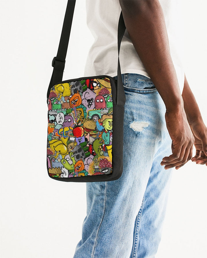 Crowded Street Messenger Pouch